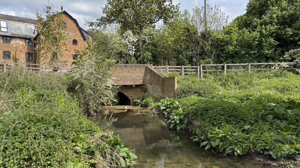 A view of Walkern Mill with the River Beane in the foreground